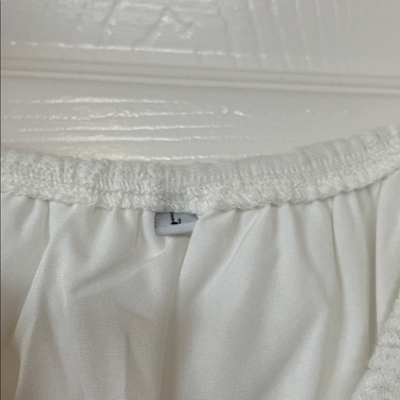 White Lace Off Shoulder Lace Maxi Dress Boho Size L - Picture 7 of 9